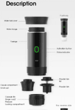Espressor portabil, DAVIKER, cafea macinata, capsule Nespresso, Nescafe, Dolce Gusto - imagine 10