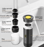 Espressor portabil, DAVIKER, cafea macinata, capsule Nespresso, Nescafe, Dolce Gusto - imagine 6