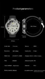 Smartwatch GT4 PRO, apel bluetooth, rezistent la apa, Notificari Apeluri/Sms/Social Media, monitorizare activitati fizice, somn, ritm cardiac, pedometru, player muzica + o curea - imagine 10